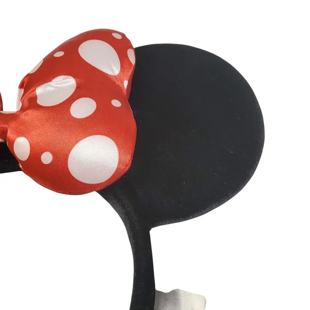 Disney Parks Minnie Mouse Ears Polka Dot Red White Black Headband